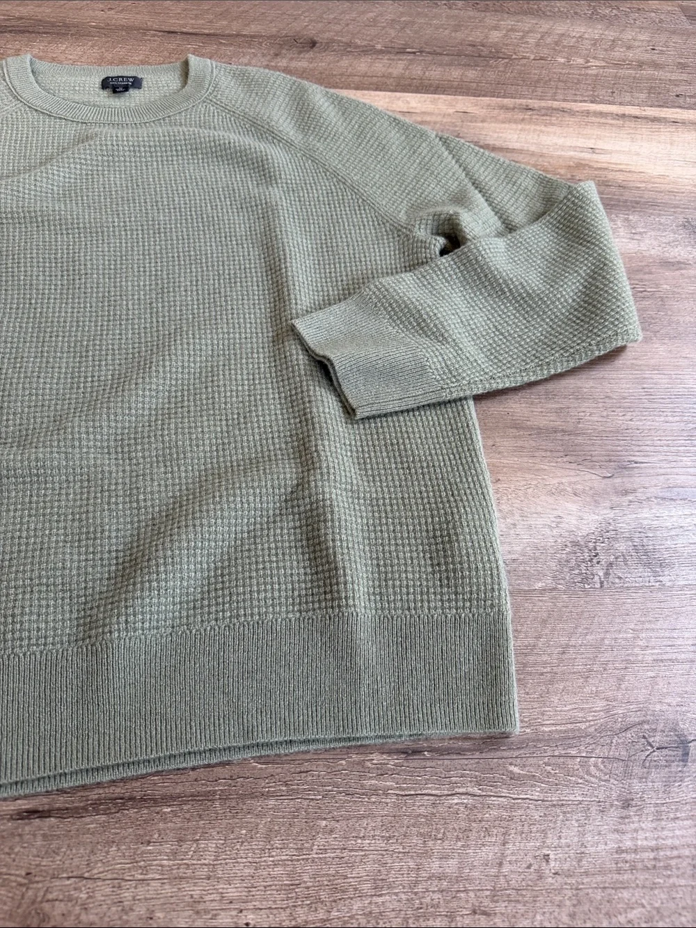 J Crew Men's Cashmere Waffle-Knit Crewneck